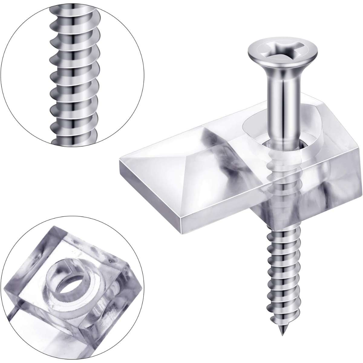Blulu 20 Piece Mirror Stand Clip Glass Retention Clip Kit