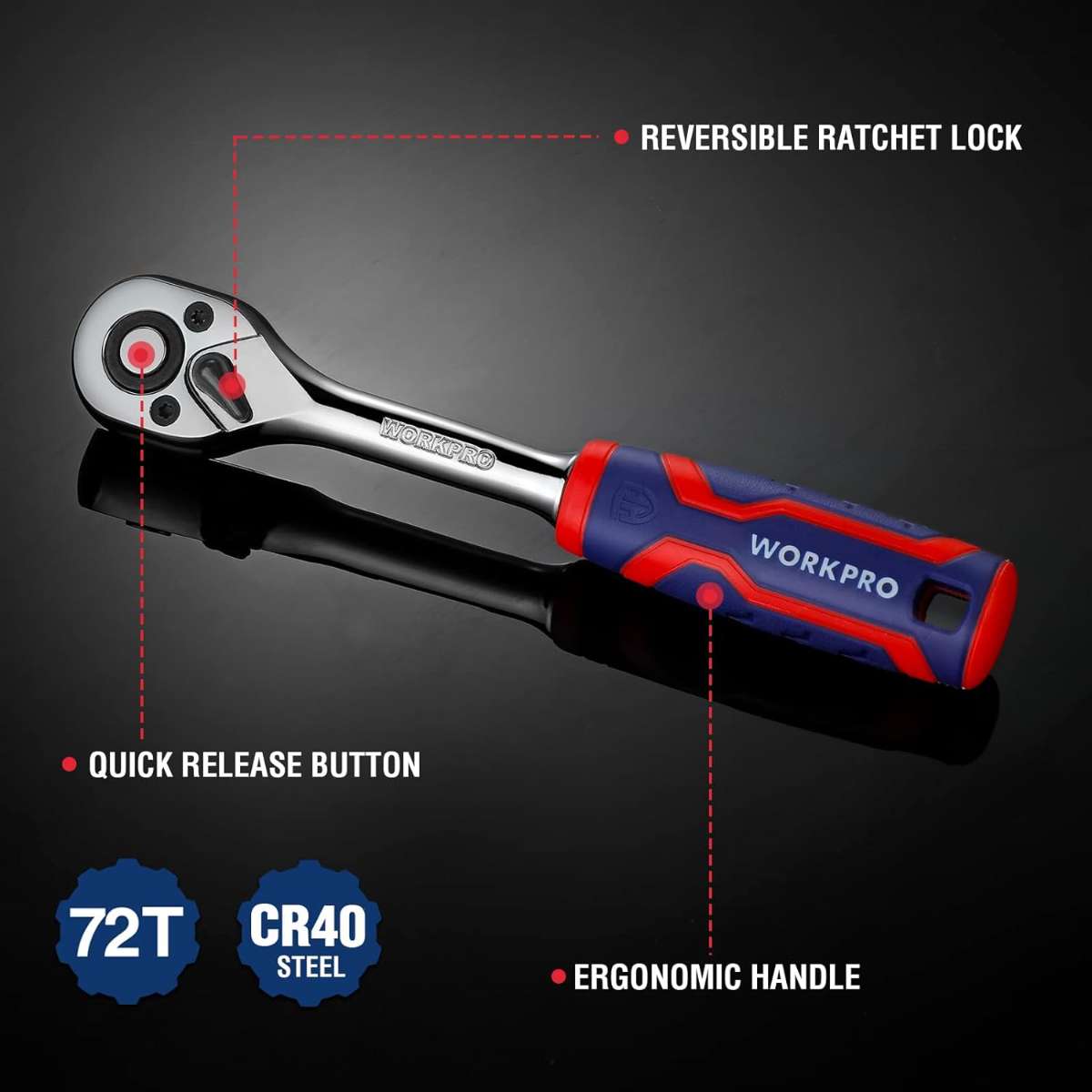 WORKPRO 3-PIECE RATCHET KIT