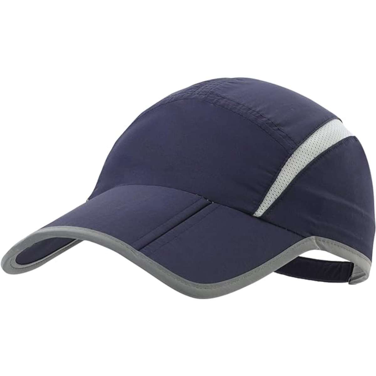 Connectyle Foldable Mesh Sports Cap with Reflective Stripe Breathable Sun Runner Cap