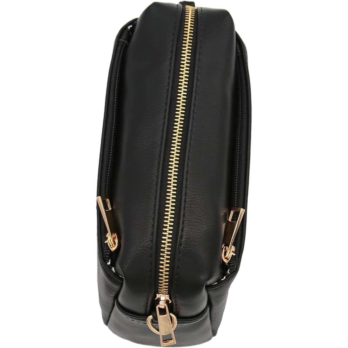 FashionPuzzle Triple Zip Small Crossbody Bag