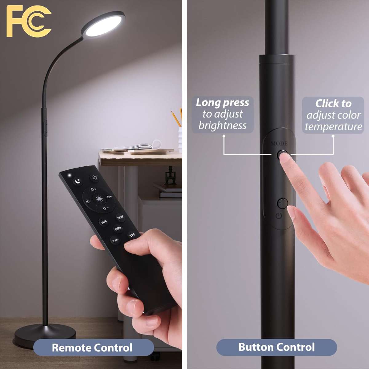 Floor lamp, super bright dimmable LED light in the living room