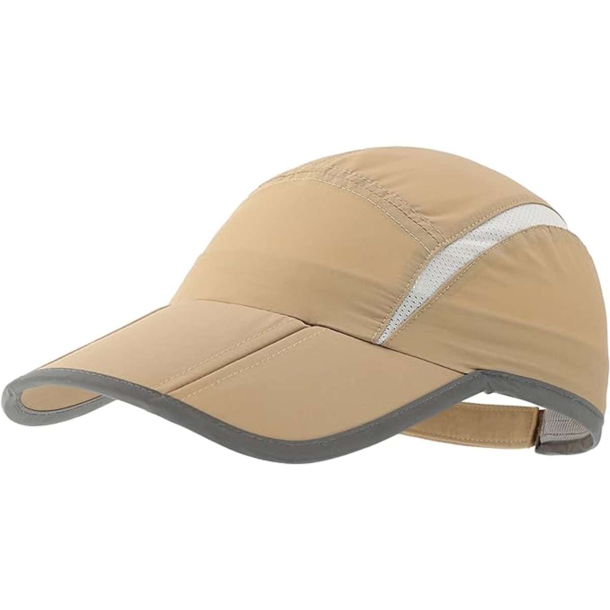 Connectyle Foldable Mesh Sports Cap with Reflective Stripe Breathable Sun Runner Cap