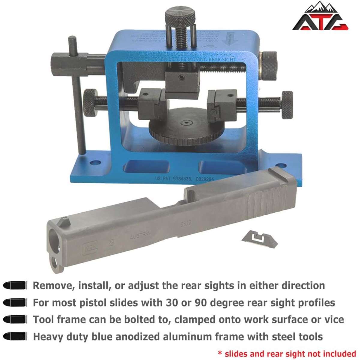 ATG Heavy Duty Universal Pistol Dovetailed Rear Sight Pusher Tool