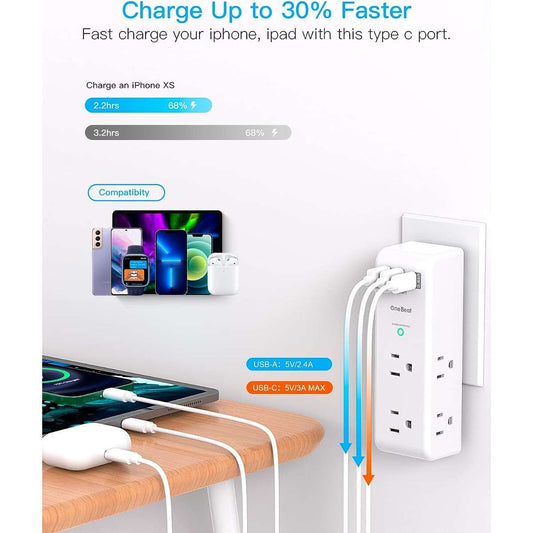 Surge Protector Socket Extender - with Swivel Plug