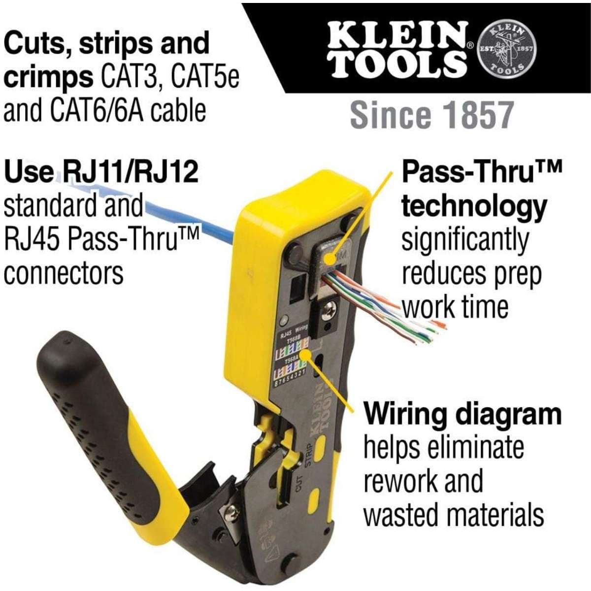 Klein Tools VDV226-110 Cable Gripper/Wire Stripper/Wire Cutter