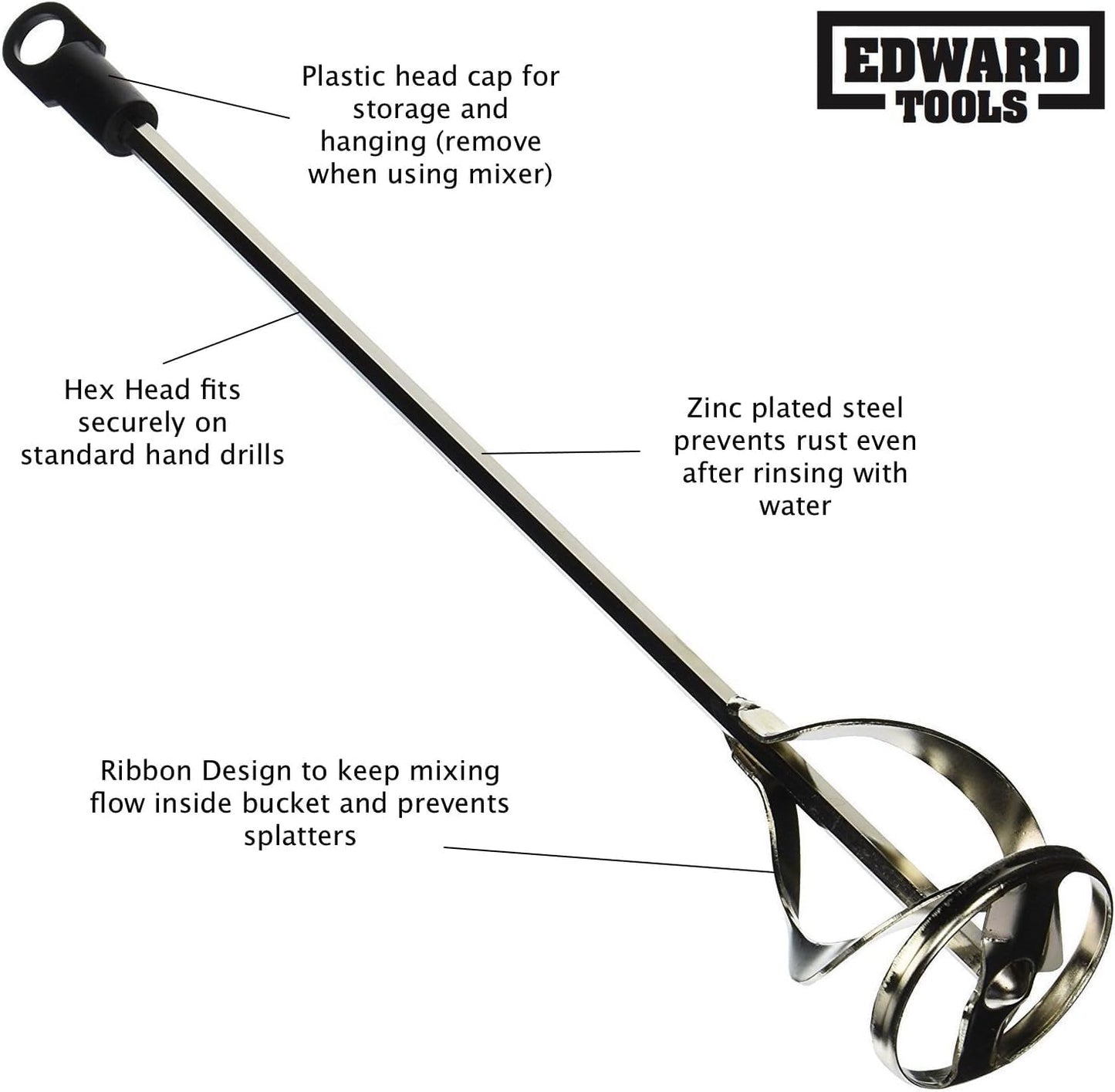 Edward Tours Paint & Mud Mixer - Paint Mixer Attachment