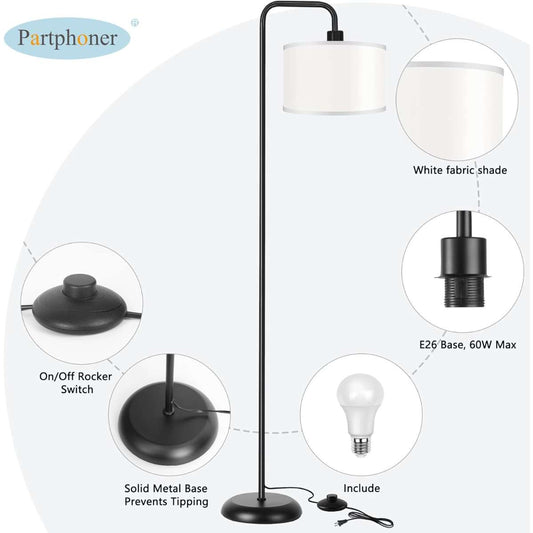 [Upgraded] living room LED floor lamp, black