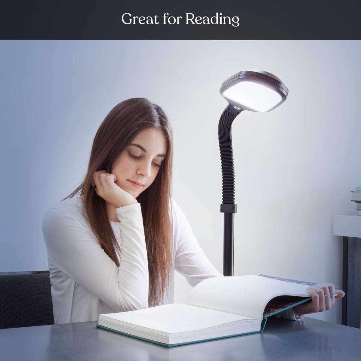 Brightech Litespan - Bright LED floor lamp for chairs, crafts and reading