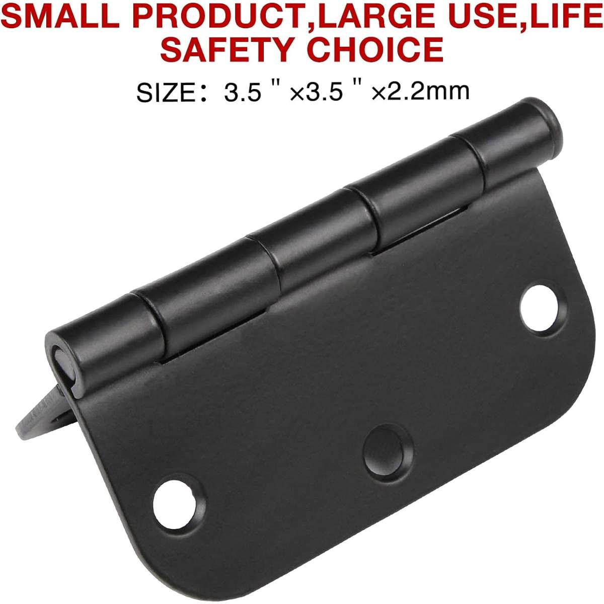 30-pack round matte black door hinges