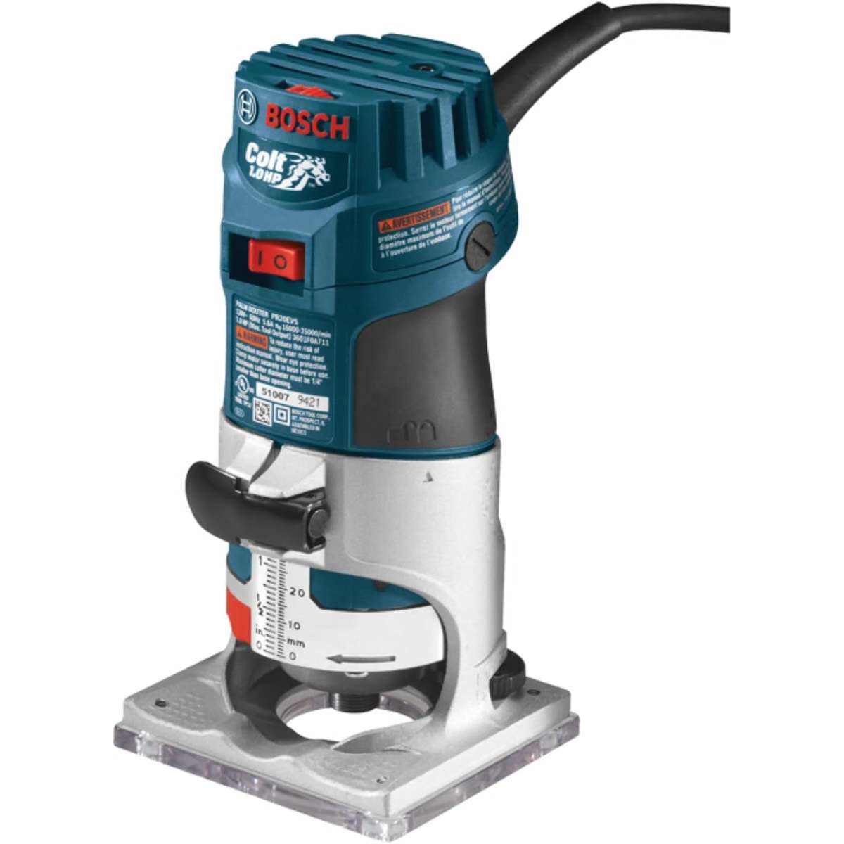 BOSCH PR20EVS ROUTER TOOL, 1 HP 5.6 AMP ELECTRONIC SHIFT