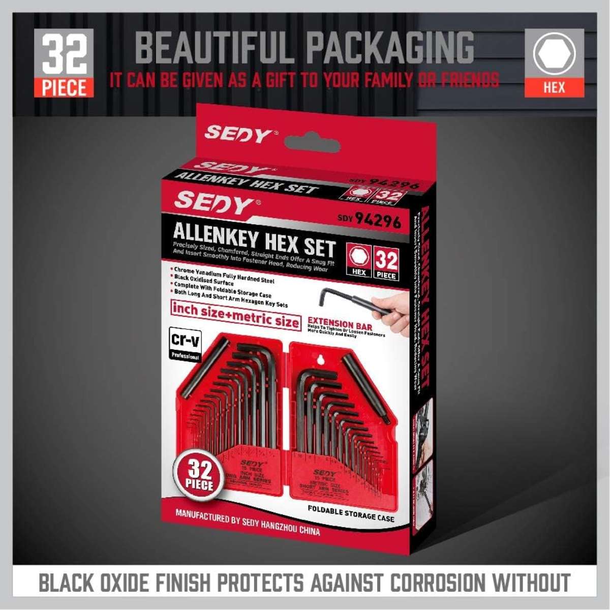 SEDY 32 PIECE HEX WRENCH SET