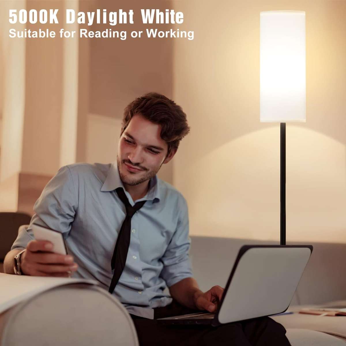 Ambimall Living Room Floor Lamp, including 9W bulb