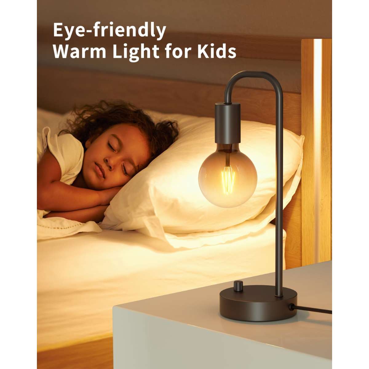 Industrial table lamp in the bedroom (bulb included)