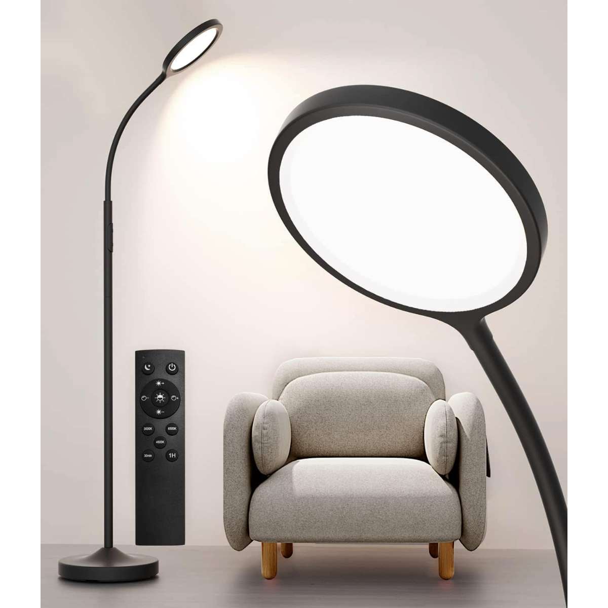Floor lamp, super bright dimmable LED light in the living room