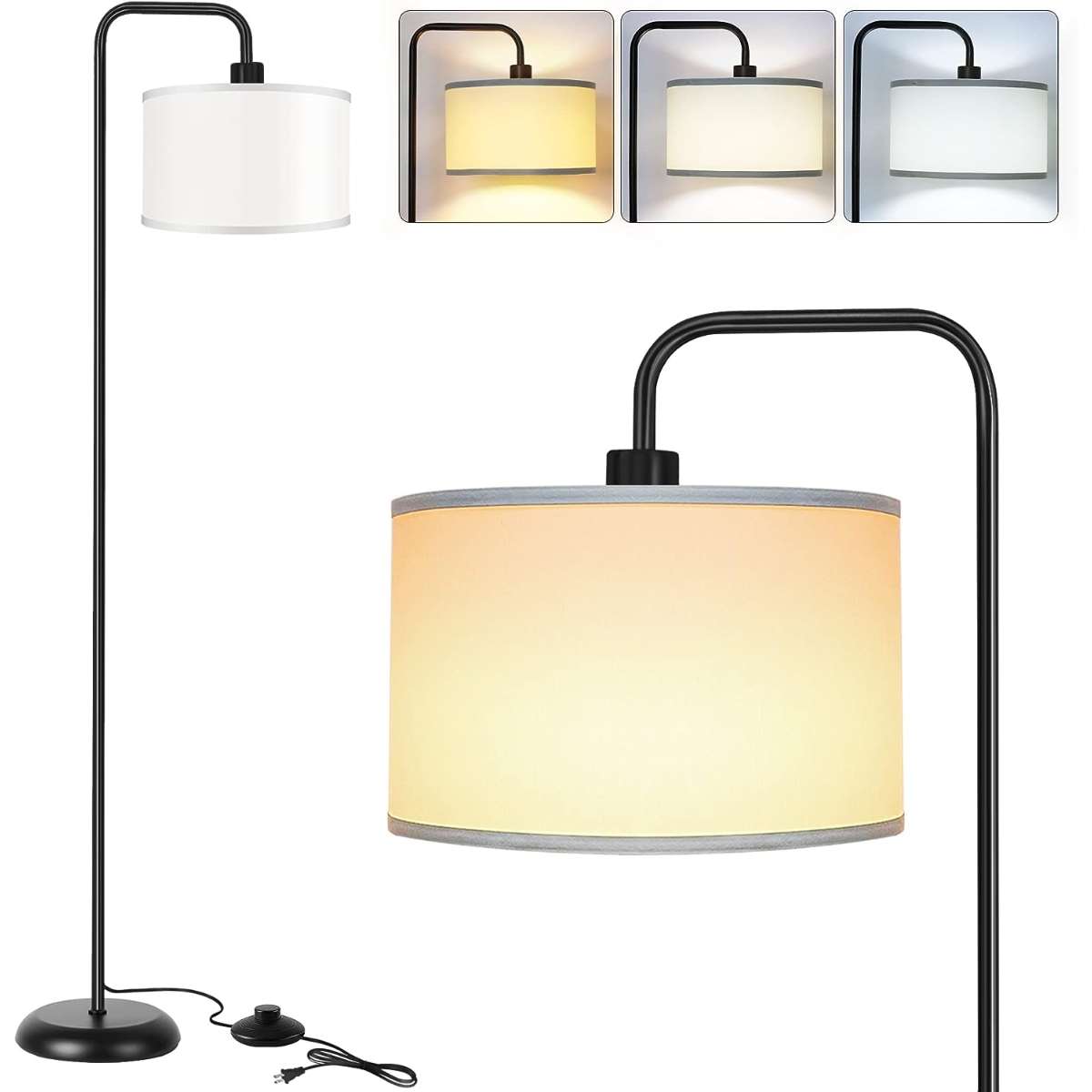 [Upgraded] living room LED floor lamp, black