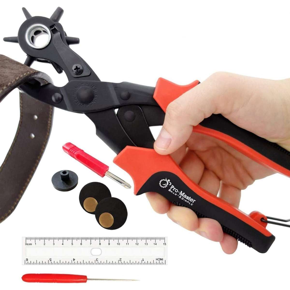 Professional leather punching tool for belts, straps, handbag straps, etc