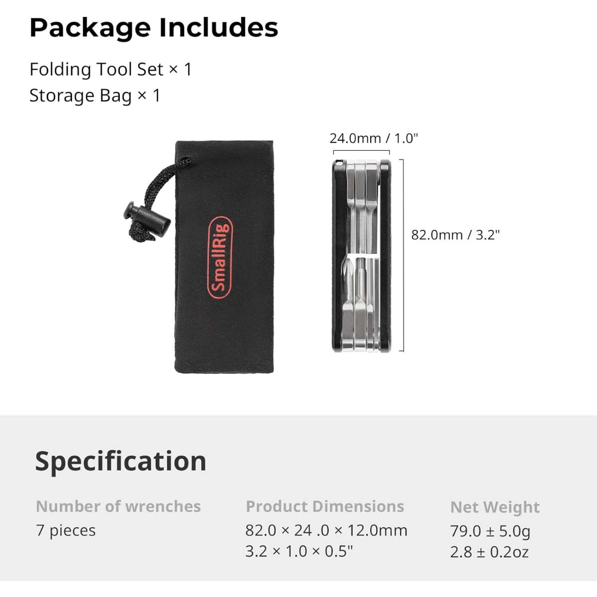SMALLRIG FOLDING TOOL SET (BLACK) - 4681