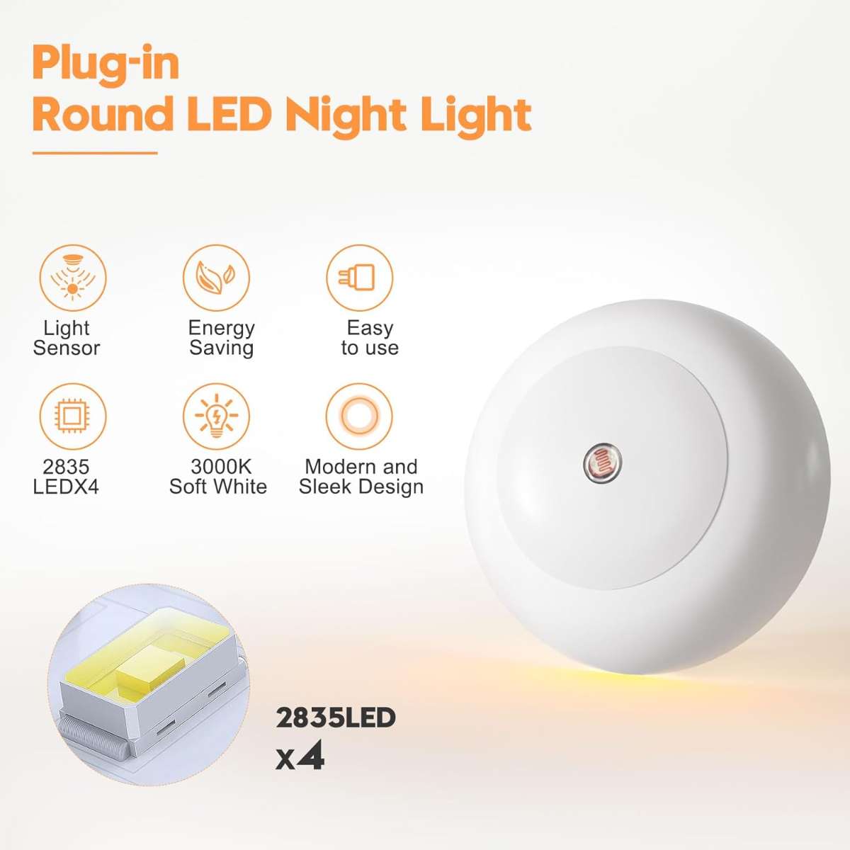 Night light, night light inserted into the wall