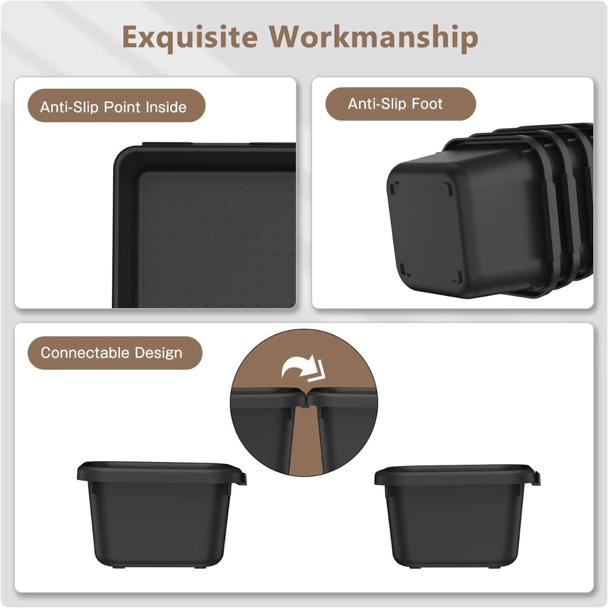 A-LUGEI [42PCS] [Black] Tool Box Storage Box Tray Divider Set