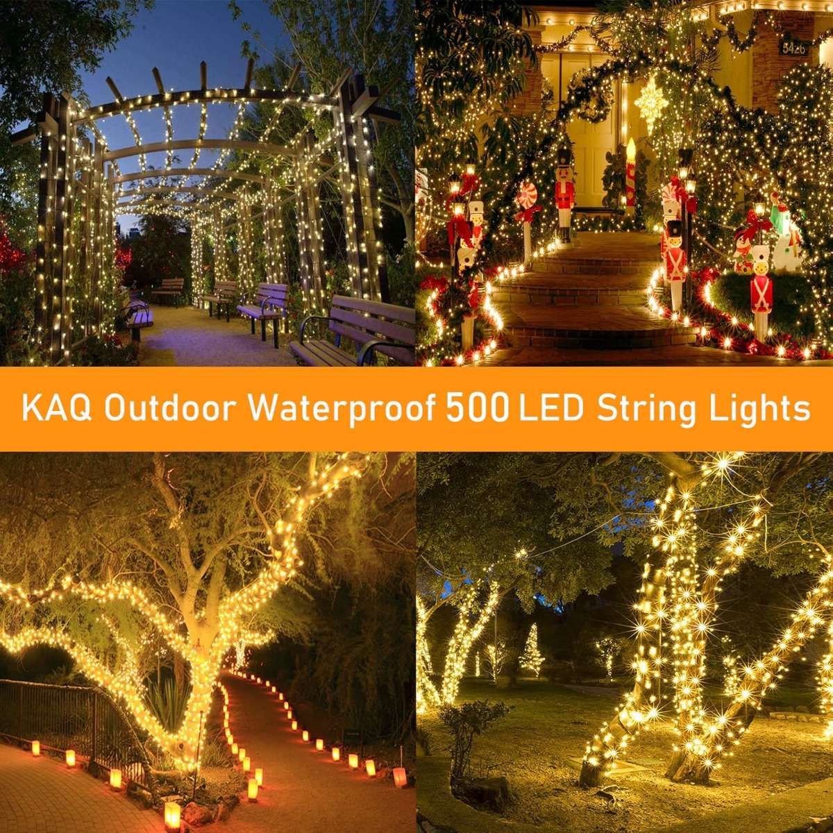 EXTRA LONG SOLAR CHRISTMAS LIGHT 2PACK TOTAL 180FT (WARM WHITE)