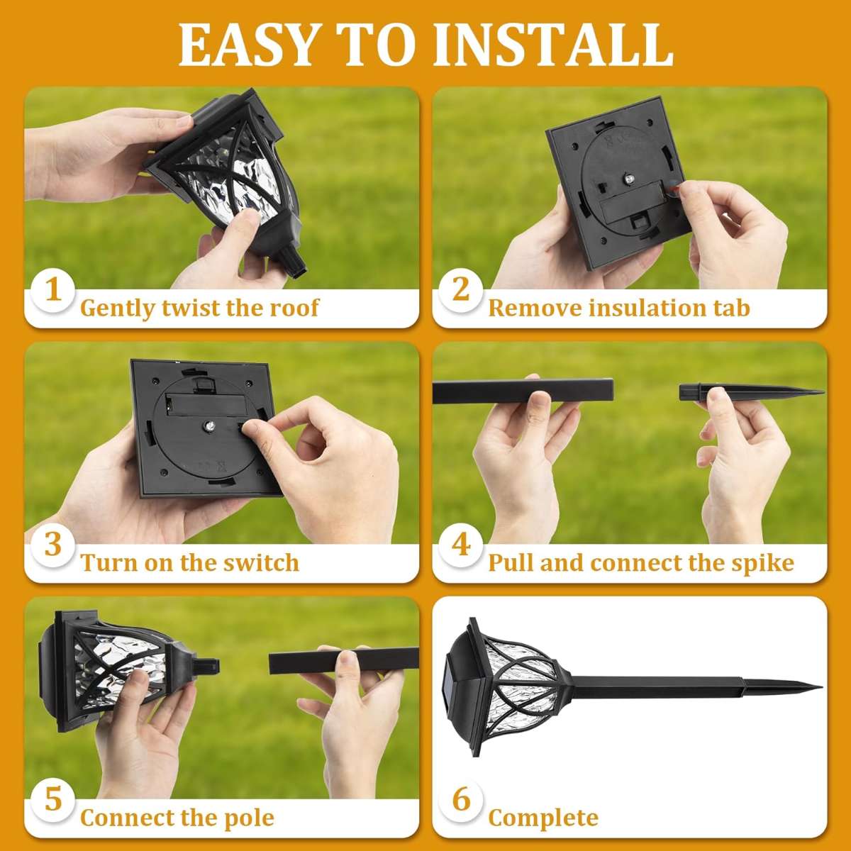 GIGALUMI Solar Light Outdoor Waterproof, (Warm White)