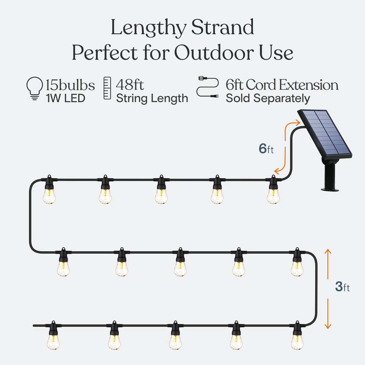 Brightech Ambience Pro Solar Outdoor String Lights 1W Soft White