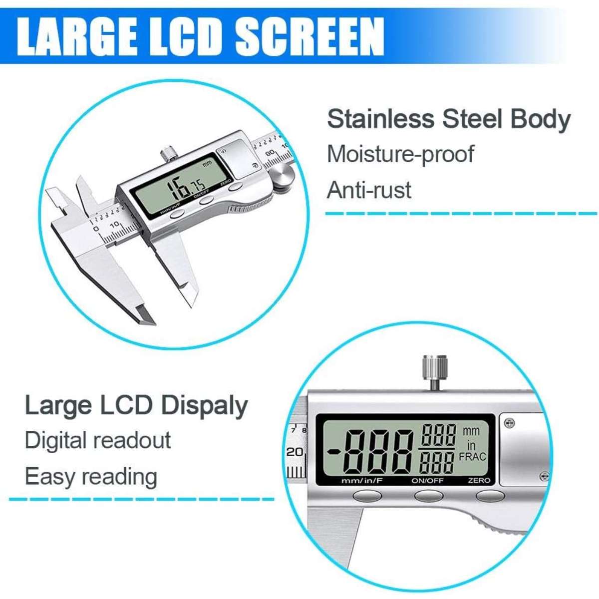 Digital caliper measuring tool