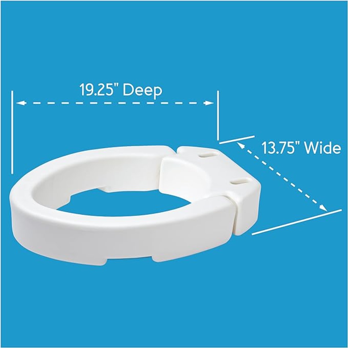 Bathroom wipe aid Carex Extended Hinge raises toilet seat