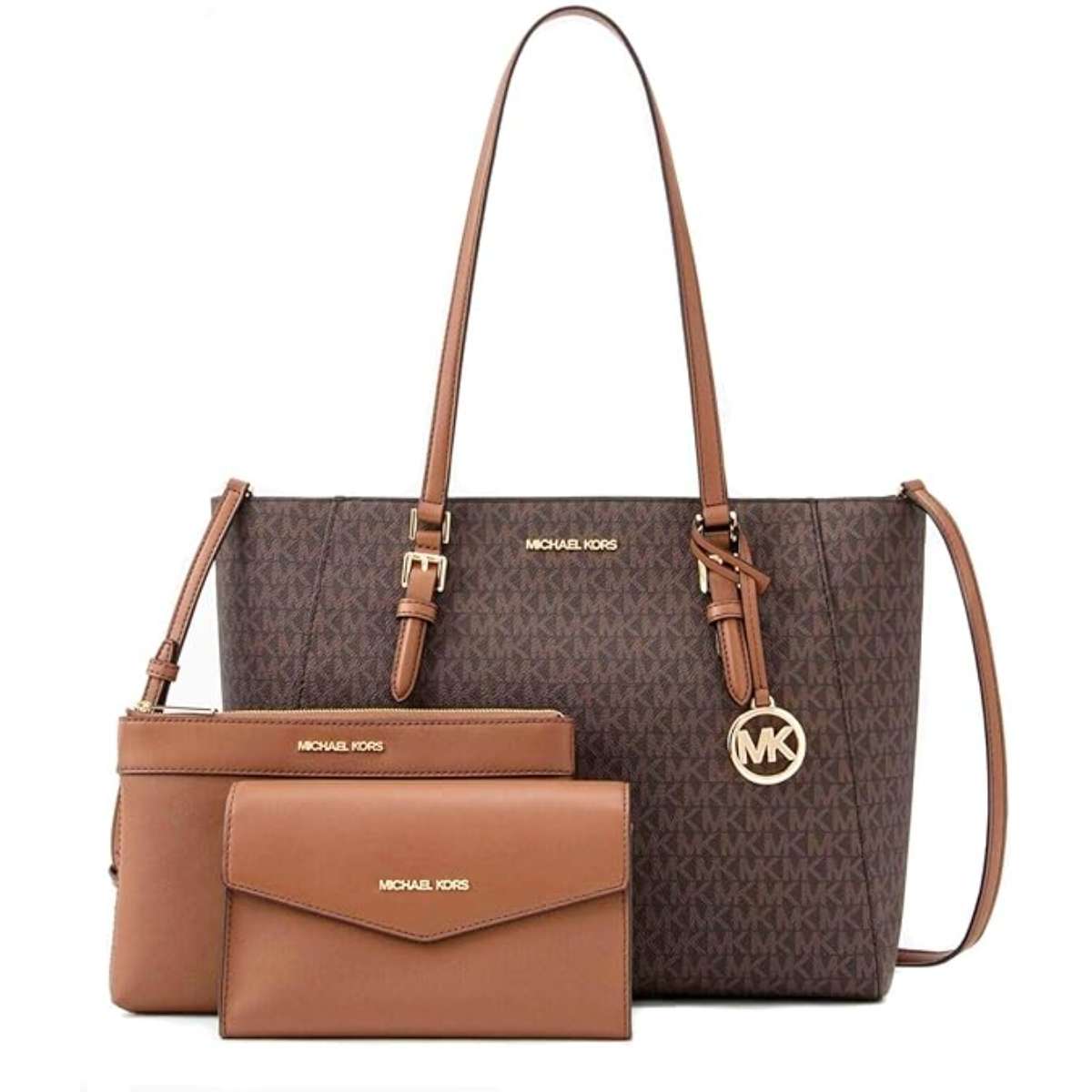 Michael Kors Charlotte Large 3-in-1 Tote Crossbody Handbag Leather