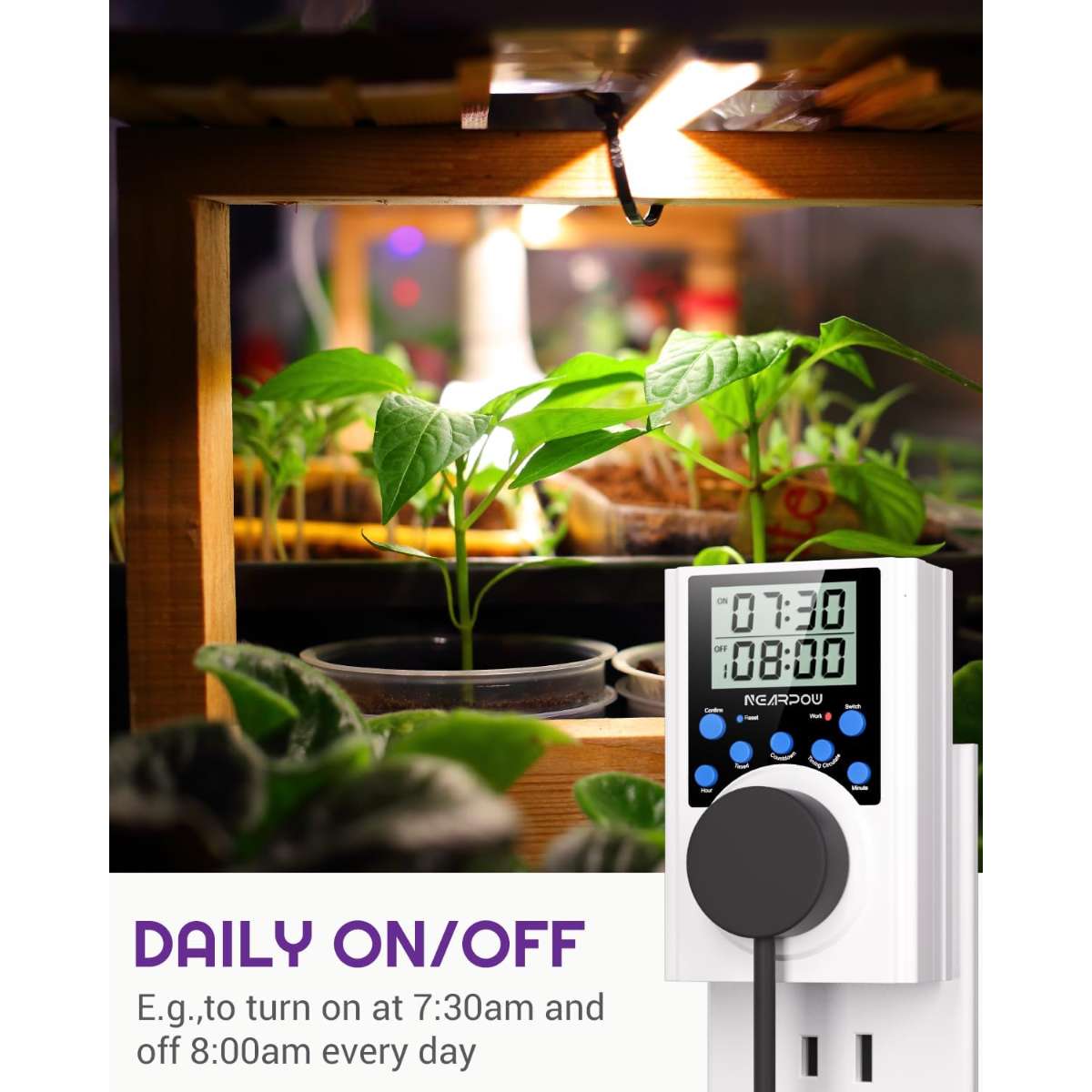 Timer socket, plug-in digital timer switch 15A/1800W