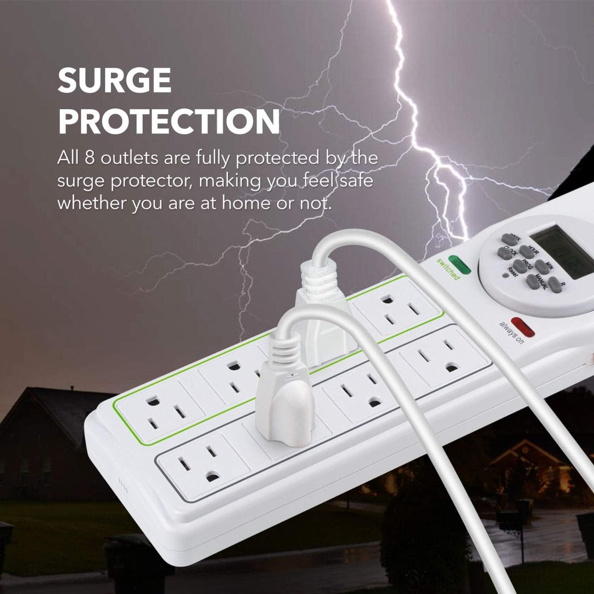 BN-LINK 8 Socket surge protector White