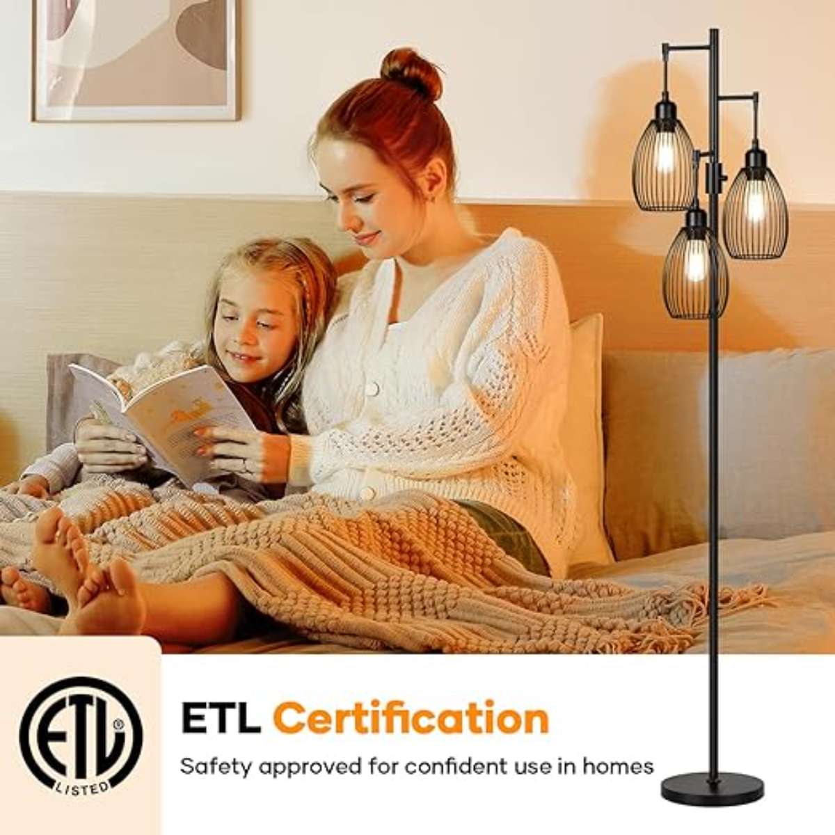 Dimmable floor lamp - black