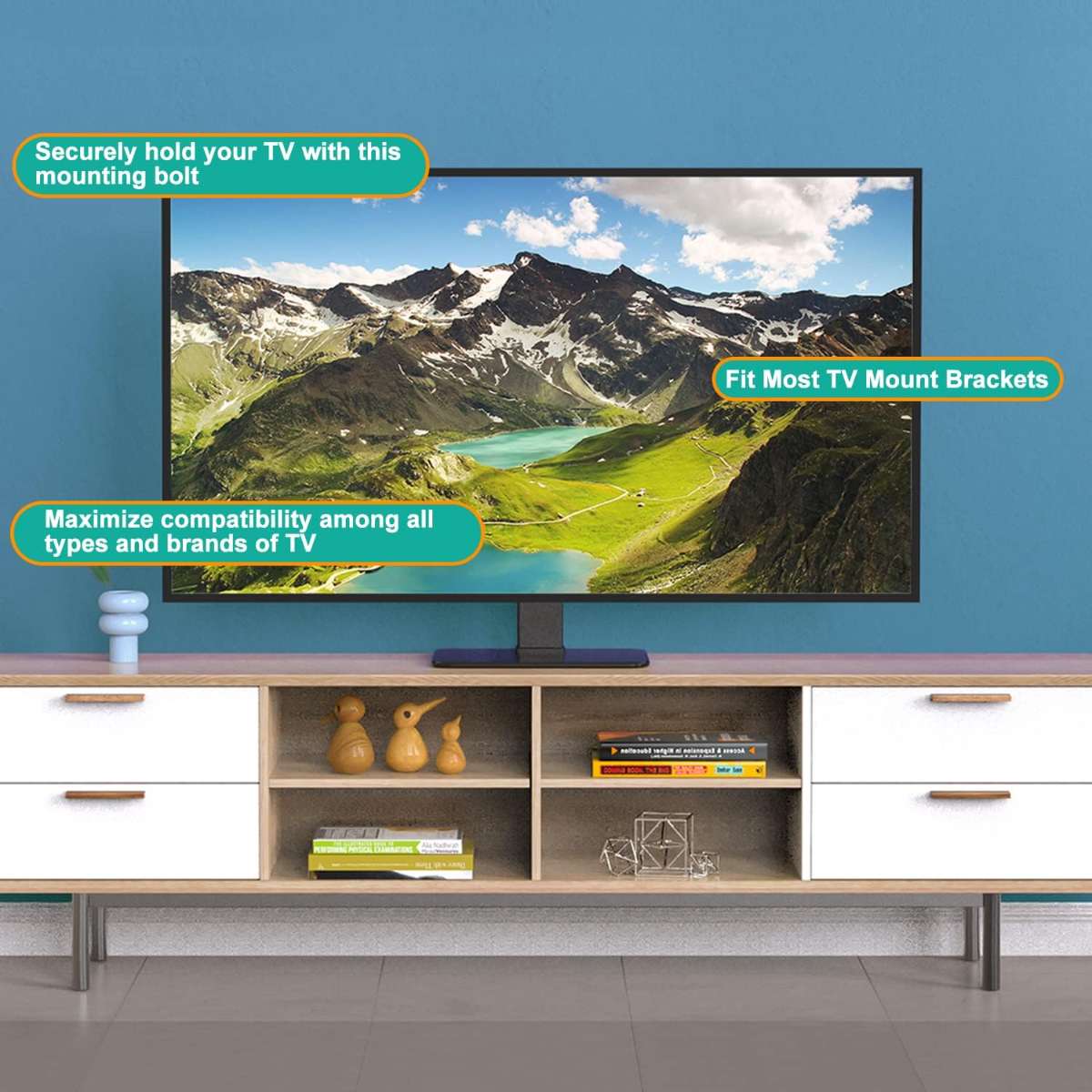 WALI Universal TV Mounting Hardware Kit Package, Black