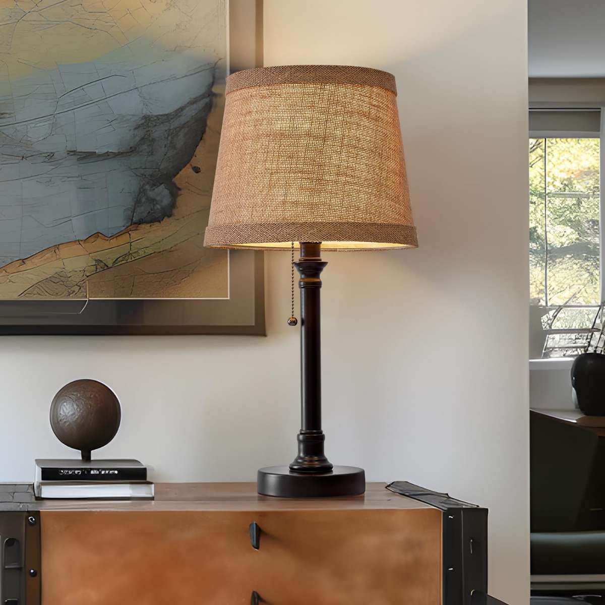 Oneach 19.5 inch bedroom small table lamp