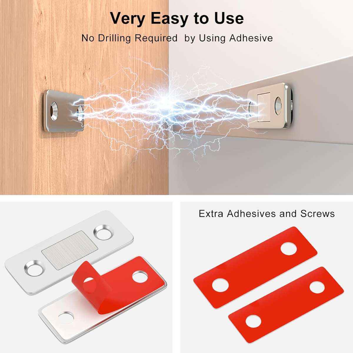 Cabinet Magnetic Lock Jiayi 4-Piece Slim Cabinet Door Magnetic Drawer