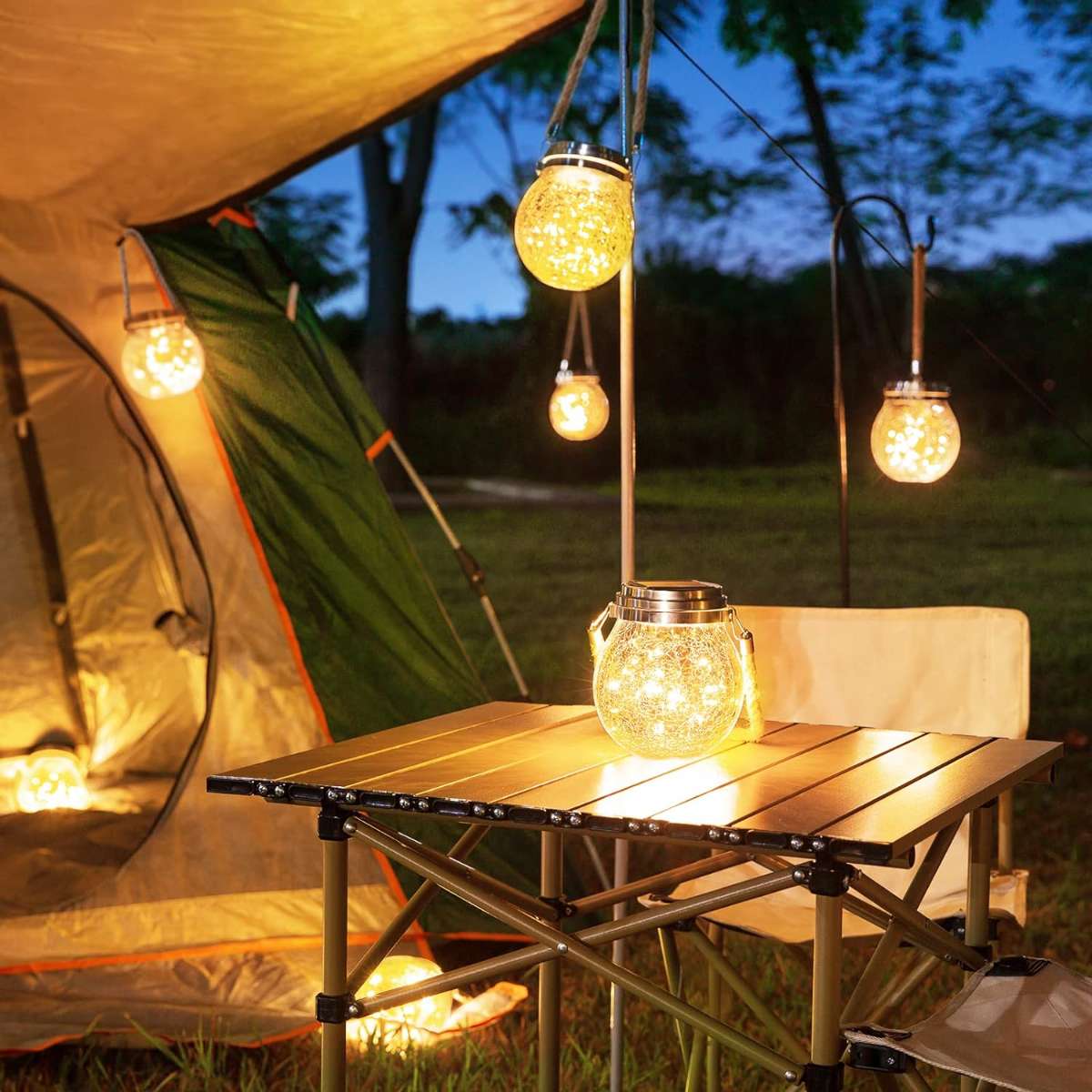 ( ROSHWEY SOLAR LANTERNS, SET OF 2 OUTDOOR LANTERNS, WARM ( )