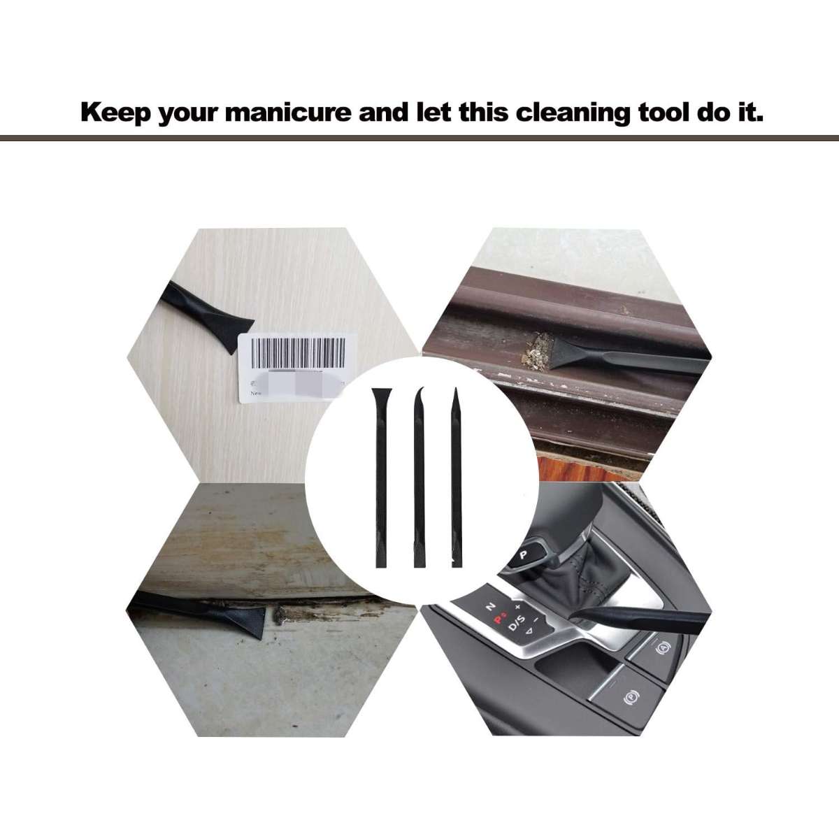 Plastic Scraper Multi-Purpose Scraper Scratch Free Cleaning Tool, 3 pcs