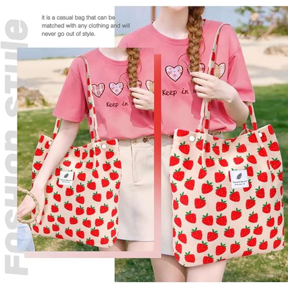 Corduroy women's tote bag