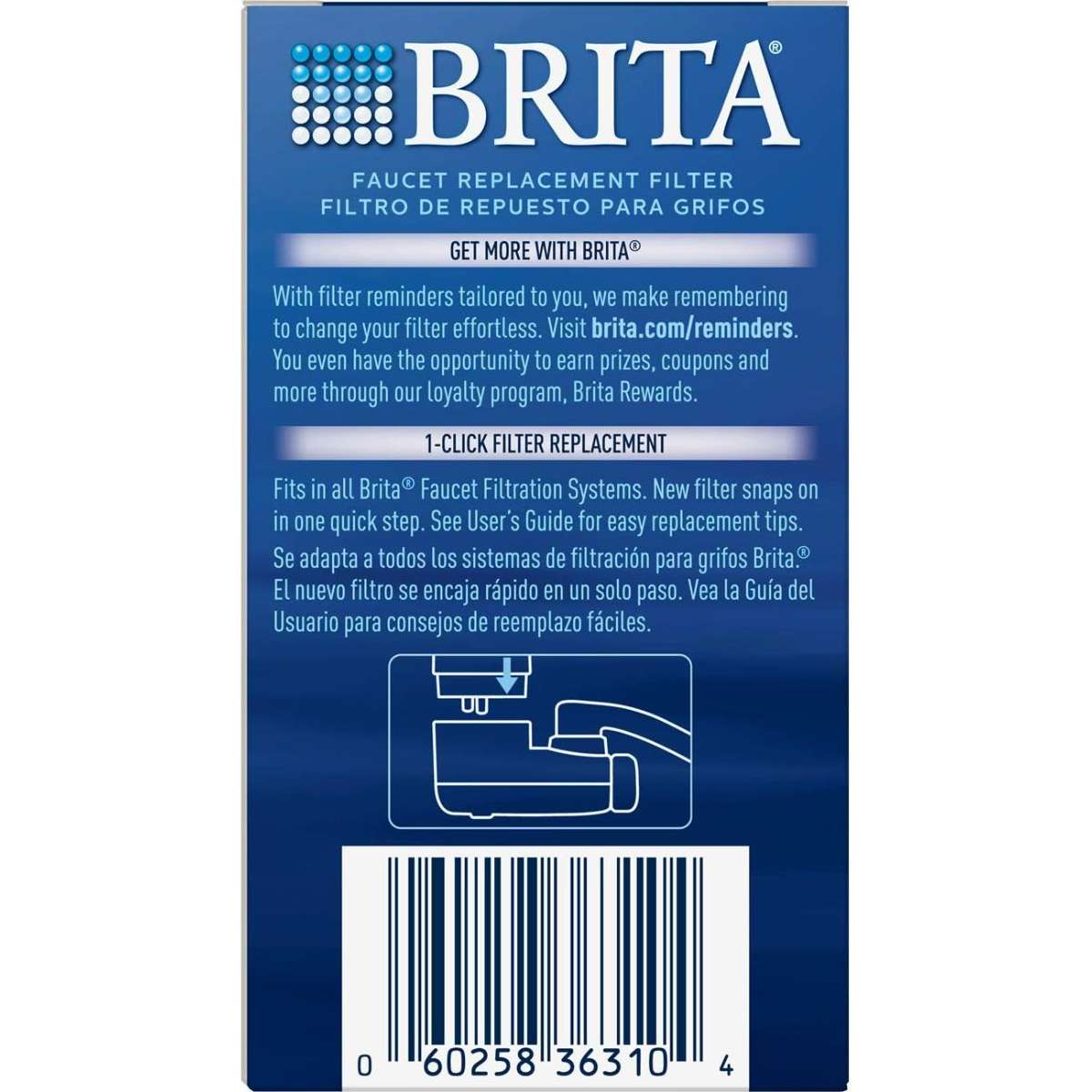 Brita tap water filter BPA Free – Chrome, 1 Count