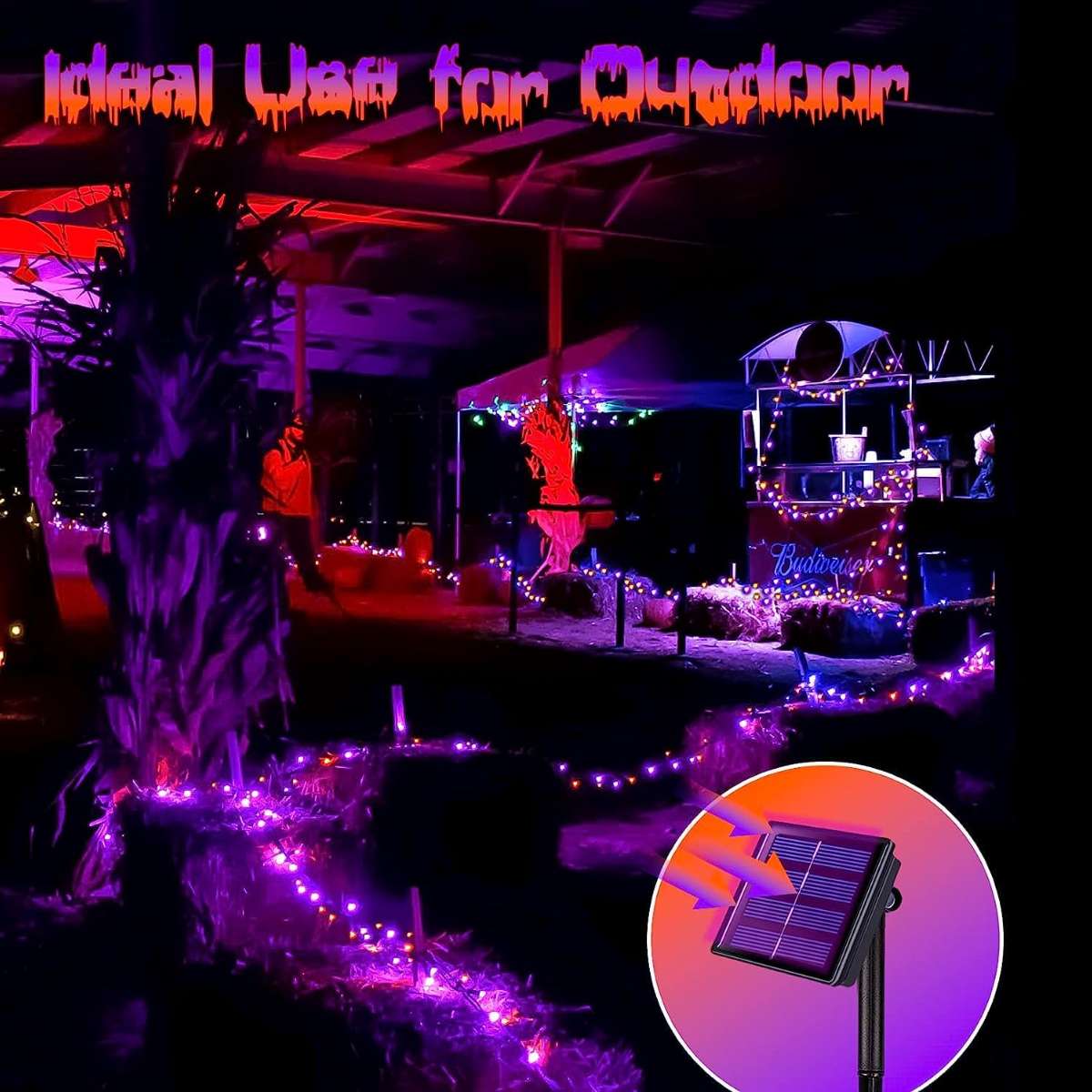 Lezonic Solar Halloween Lights Outdoor, 2 packs of 240 pcs