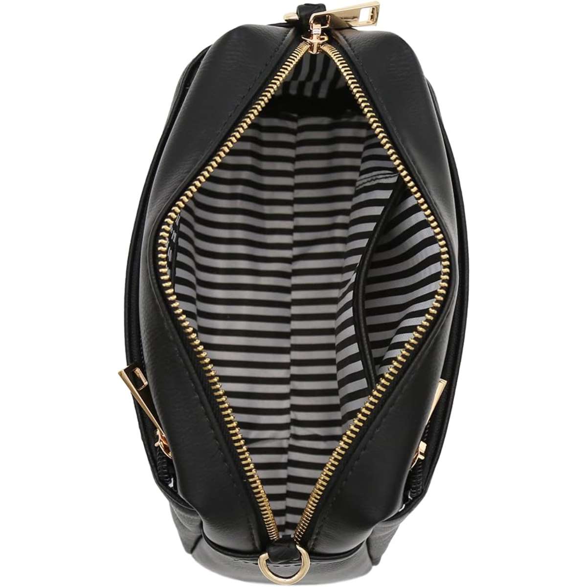 FashionPuzzle Triple Zip Small Crossbody Bag