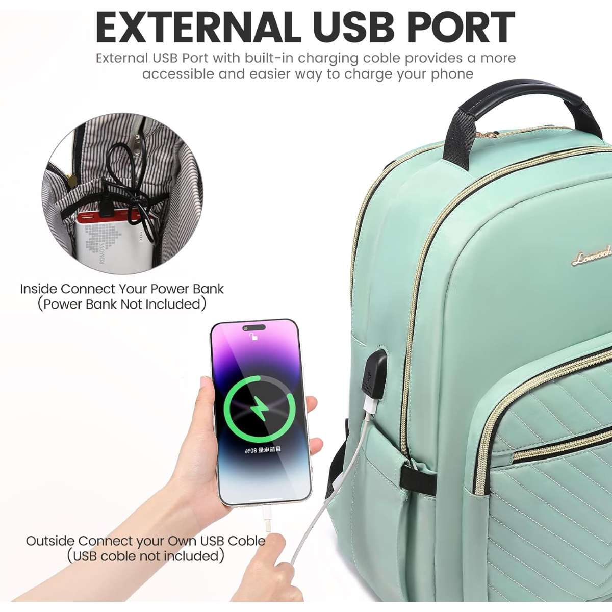 Canvas tote bag waterproof nylon multi-pocket shoulder bag