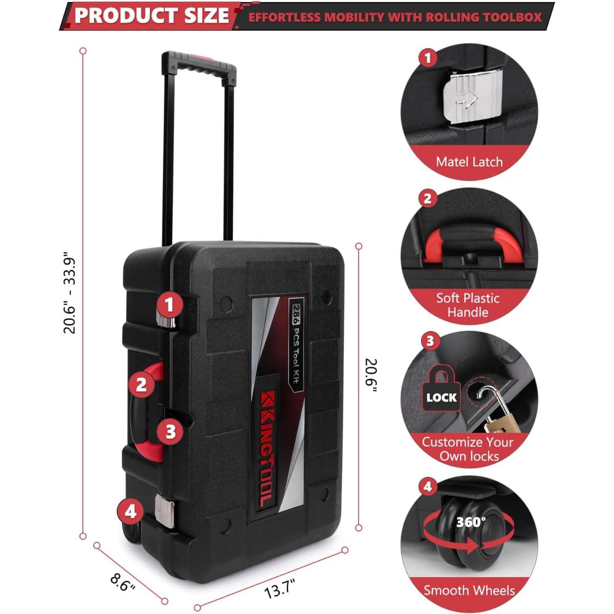 KingTool Home Tool Kit - 286 PCS Home Car Repair Tool Kit