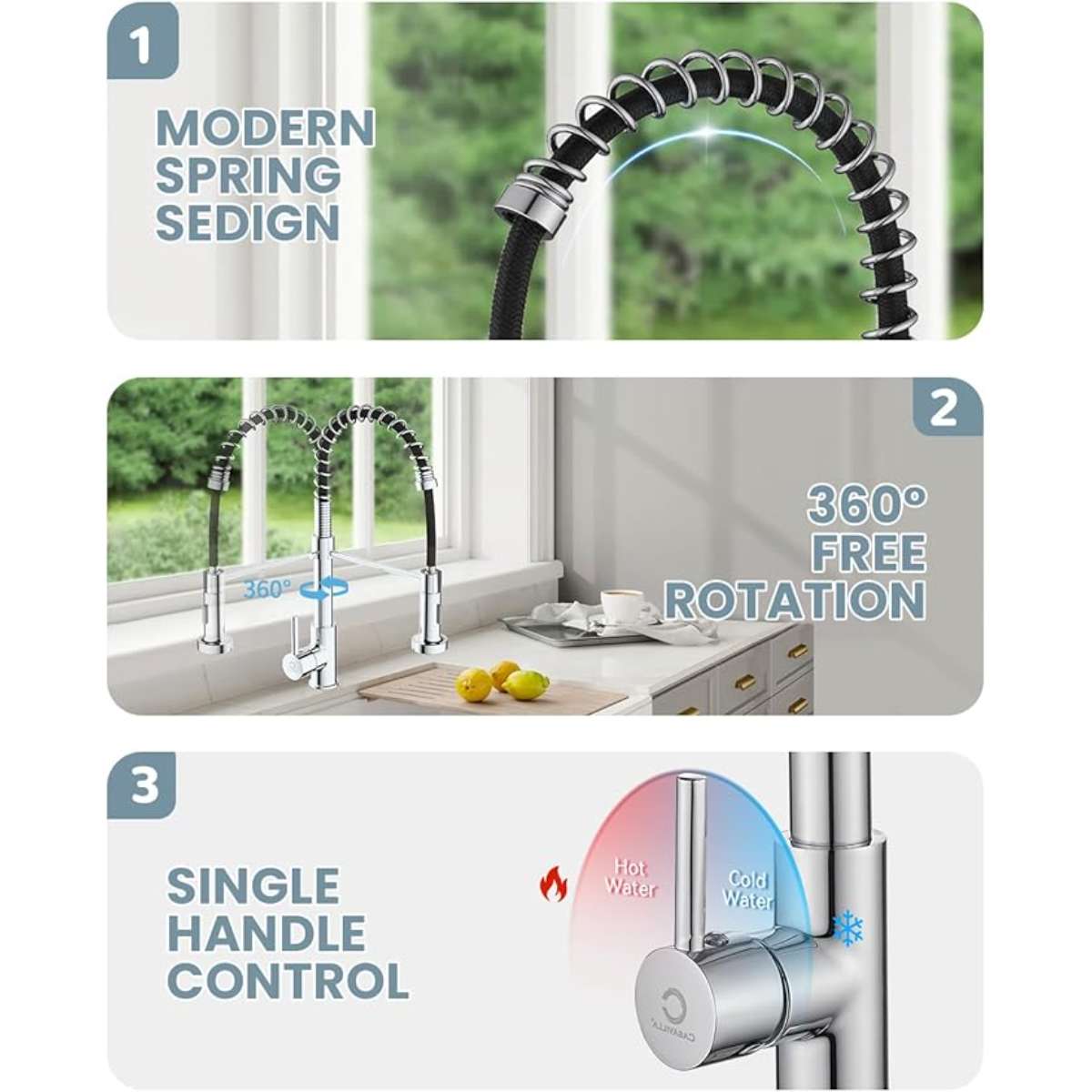 Multifunctional kitchen faucet with pull-down sprayer