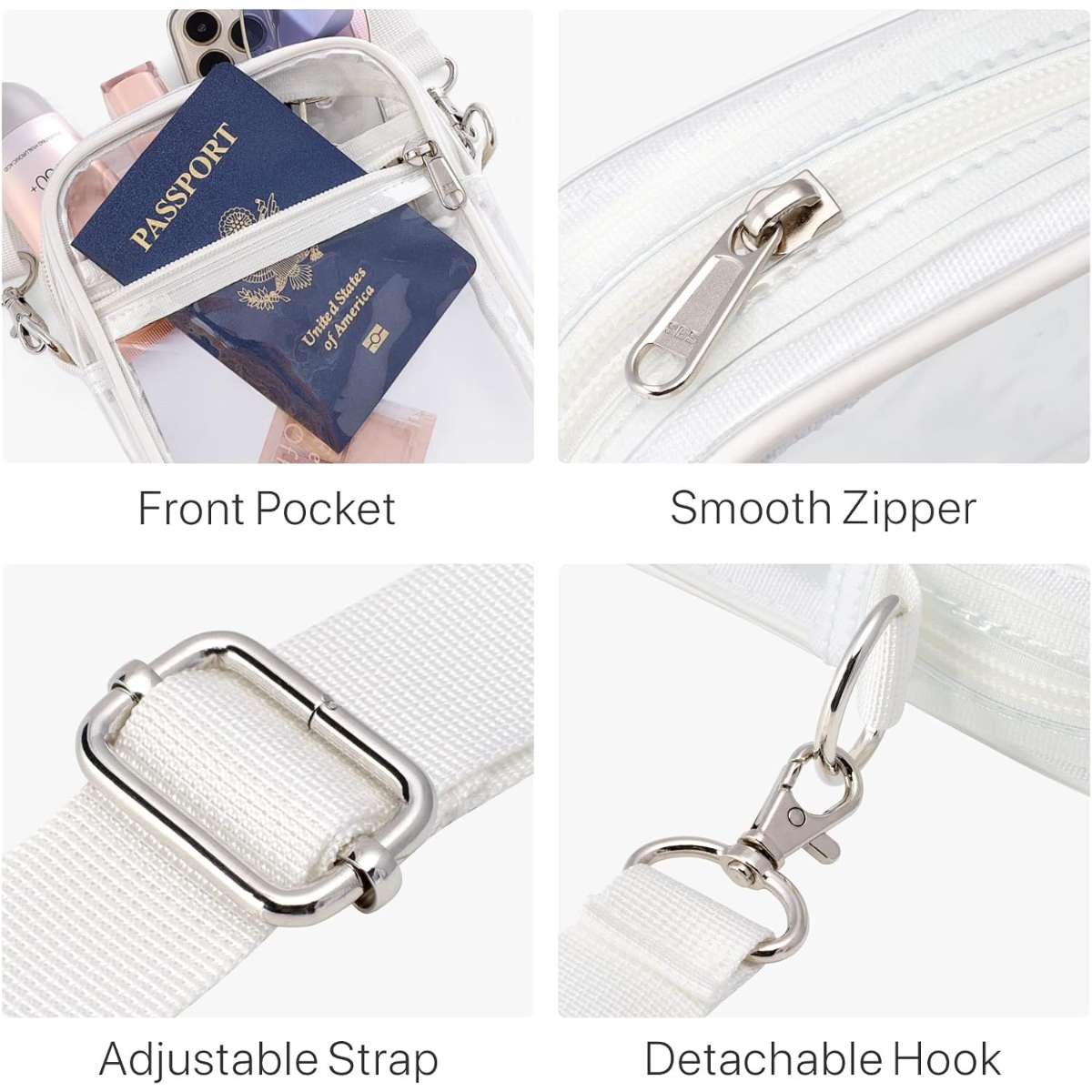 PACKISM Clear Bag Stadium Approved - Clear Purses for Women Stadium