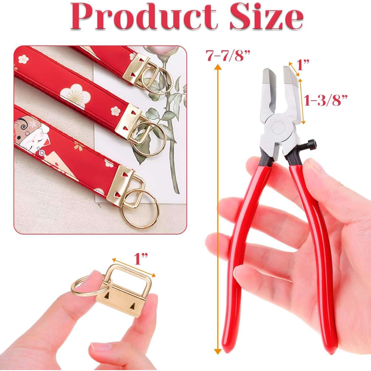 Shynek keychain hardware, 50 pieces of 1" lanyard keychain hardware