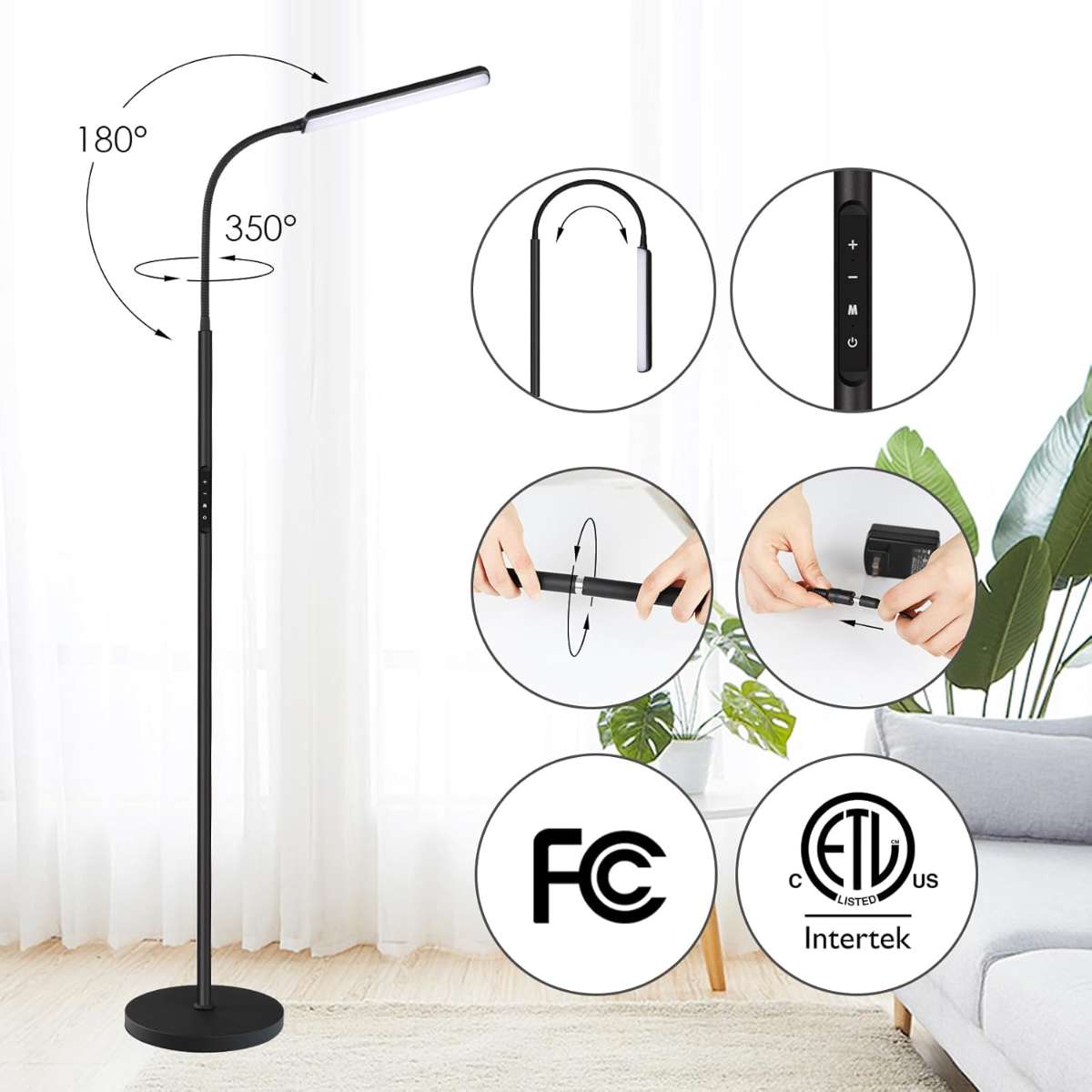 Dimunt LED Floor Lamp, Bright 15W Floor Lamp