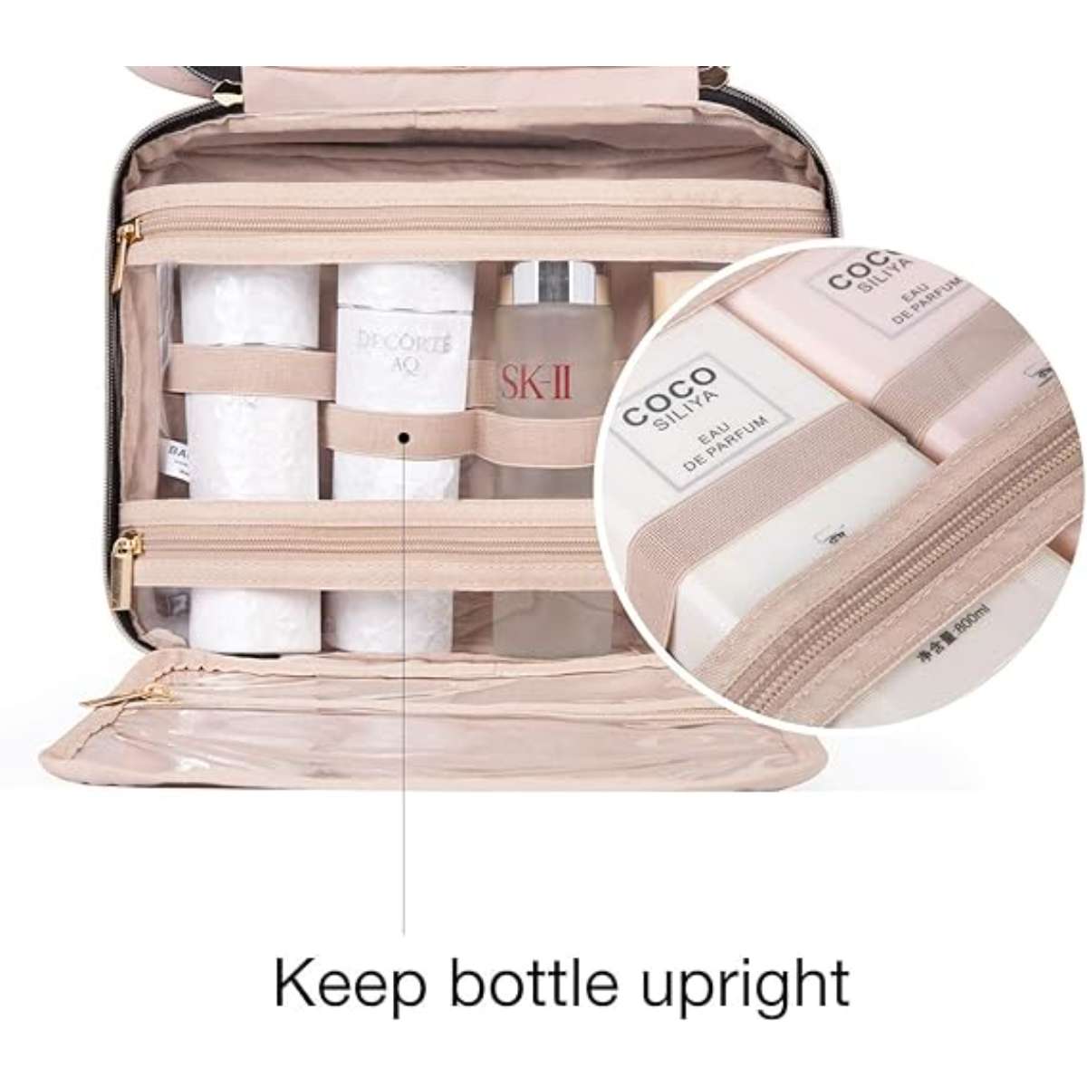 BAGSMART toiletry bag travel bag with hook