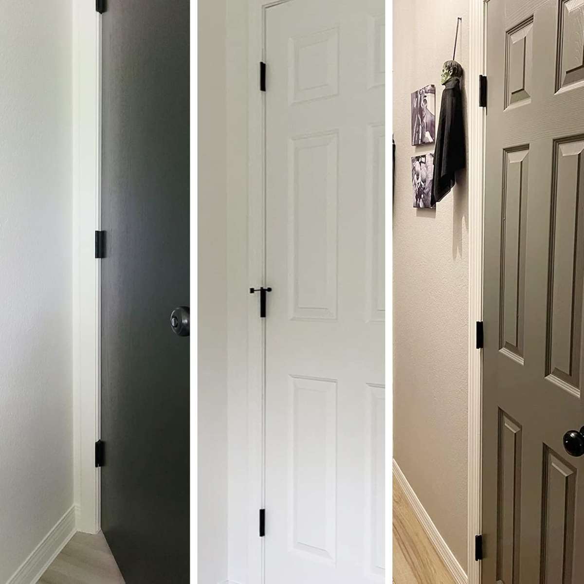 30-pack round matte black door hinges