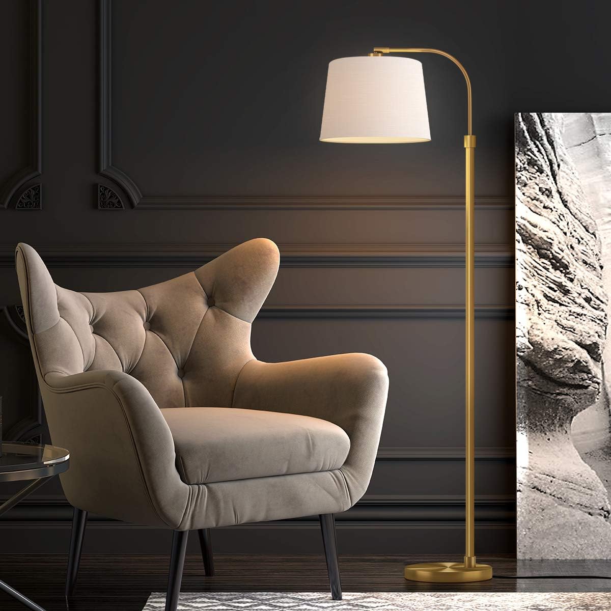 Oneach 62-inch gold floor lamp